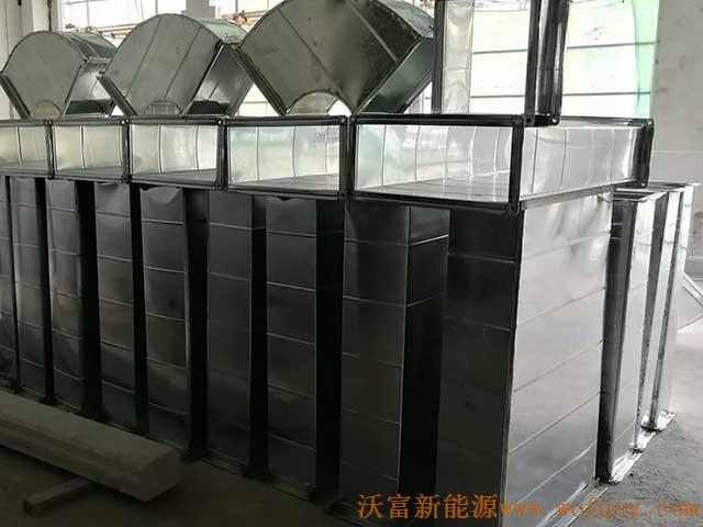 青島沃富新能源承建青島市小水清溝村改造配套學校空氣源熱泵項目&mdash;&mdash;全熱回收通風管道